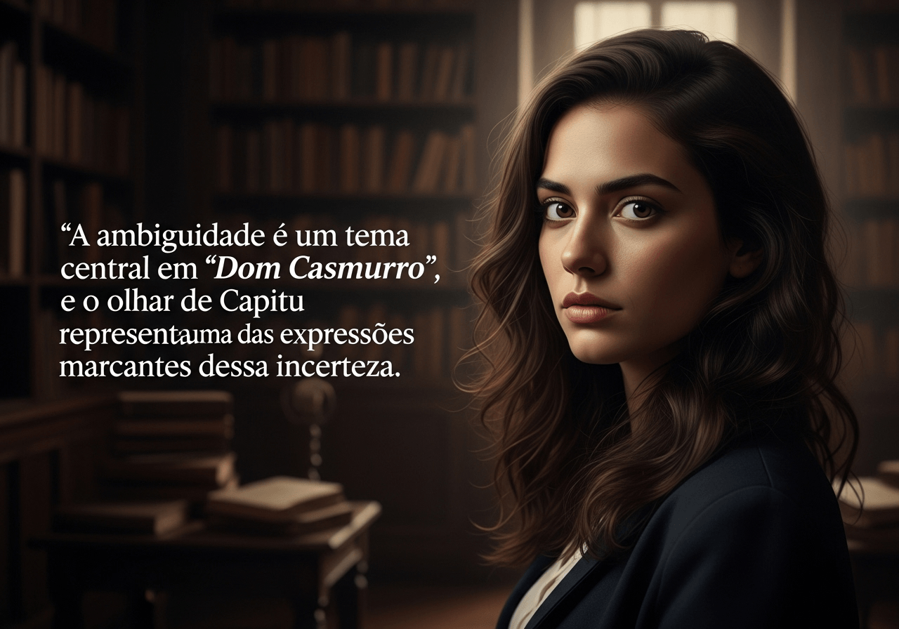 Olhos de Ressaca: Desvendando o Mistério no Olhar de Capitu 3 A ambiguidade é um tema central em "Dom Casmurro", e o olhar de Capitu representa uma das expressões mais marcantes dessa incerteza.